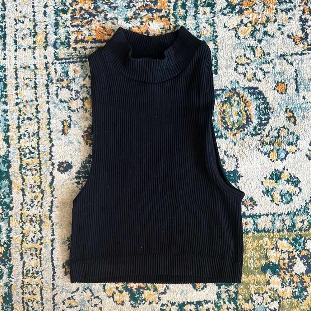 Black aritzia ribbed crop top